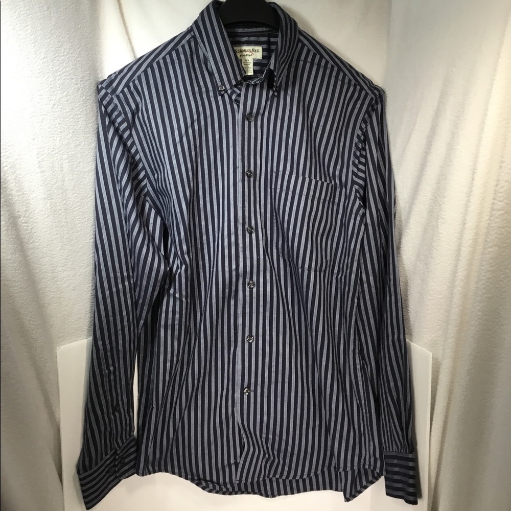 St John‘s Bay Iron Free Dress Shirt, S, Blue